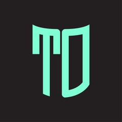 TO Logo monogram with ribbon style design template