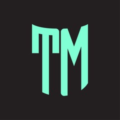 TM Logo monogram with ribbon style design template