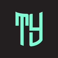 TY Logo monogram with ribbon style design template