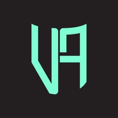 VF Logo monogram with ribbon style design template