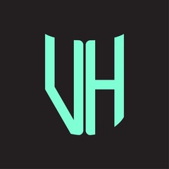 VH Logo monogram with ribbon style design template