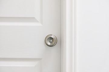 White door on interior of building.