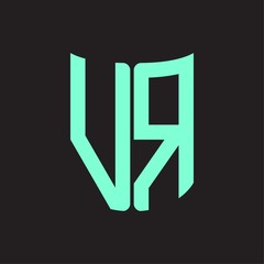 VR Logo monogram with ribbon style design template