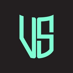 VS Logo monogram with ribbon style design template