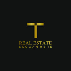 Real estate letter T logo graphic concept