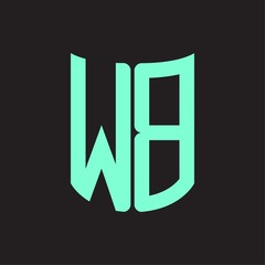 WB Logo monogram with ribbon style design template