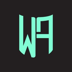 WF Logo monogram with ribbon style design template