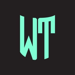 WT Logo monogram with ribbon style design template