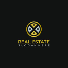 Real estate letter X logo graphic concept