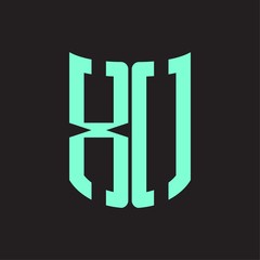 XO Logo monogram with ribbon style design template