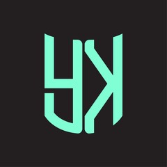 YK Logo monogram with ribbon style design template