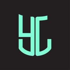 YL Logo monogram with ribbon style design template