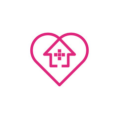 Home Medical symbol. Health Care icon. Nursing home