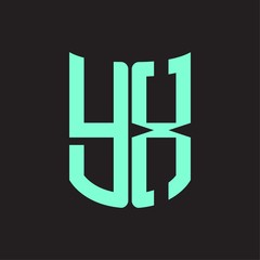 YX Logo monogram with ribbon style design template