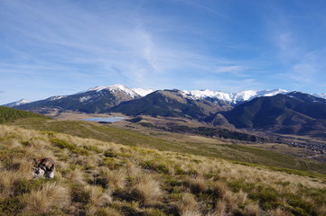 Montagne en neige de cerdagne dans les Pyrénées