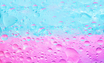 A bubbles is a small column of liquid, bounded completely. Abstract background purple  trend color 2020. Selective focus