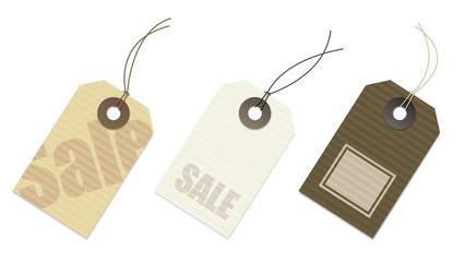 set of sale and price tags in paper. With copy space on tags