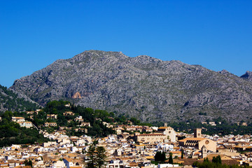 View of Pollenca City with Mountains in Background, Mallorca, Spain 2018 - 314521987