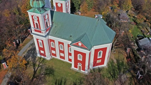The Pilgrimage Church on the Cvilin Hill. The Pilgrimage Church of the Elevation of the Holy Rood and Our Lady on Cvilin Hill was built from 1722 to 1728. Krnov, Moravia, Czech Republic
