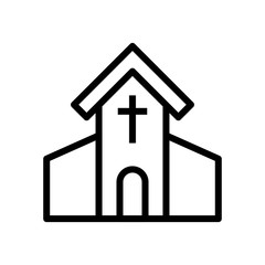 Church Icon designed in line style