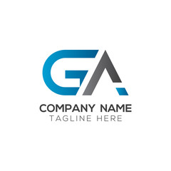 Initial GA Letter Linked Logo. GA letter Type Logo Design vector Template. Abstract Letter GA logo Design