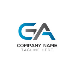 Initial GA Letter Linked Logo. GA letter Type Logo Design vector Template. Abstract Letter GA logo Design