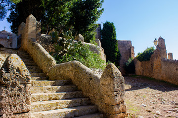 View of Stairs Leading to Santuari del Puig de Maria Surrounded by Rich Foliage, Mallorca, Spain 2018 - 314524745