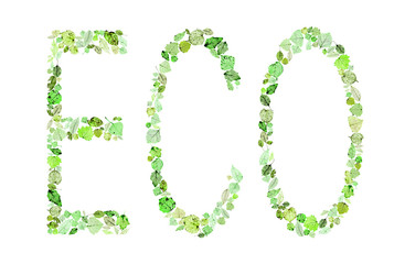 Green Leaves Tessellation Eco Symbol -  Eco Friendly Mosaic Foliage - Ecology Concept Design