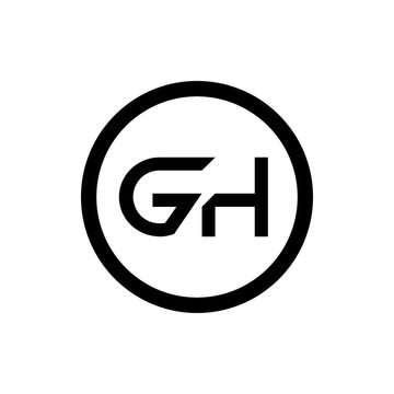 Gh g h brush logo letters with red and black Vector Image