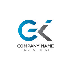 Initial GK Letter Linked Logo. GK letter Type Logo Design vector Template. Abstract Letter GK logo Design