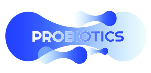 Probiotics text background. Micro probiotic microorganism