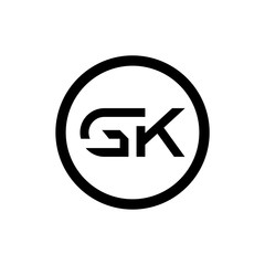 Initial GK Letter Linked Logo. GK letter Type Logo Design vector Template. Abstract Letter GK logo Design