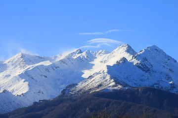 mountains with snow in winter in Italy