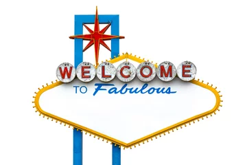 Deurstickers Leeg bord &quot Welkom bij Fabulous Las Vegas&quot  © Brad Pict