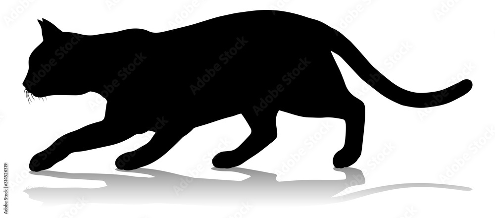 Sticker A silhouette cat pet animal detailed graphic