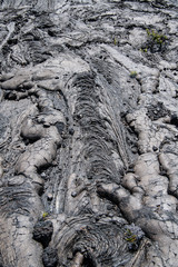 close up of the surface of an old lava flow on Big Island, Hawaii