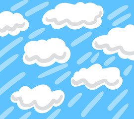 Blue Stylized Cloudy Sky Background