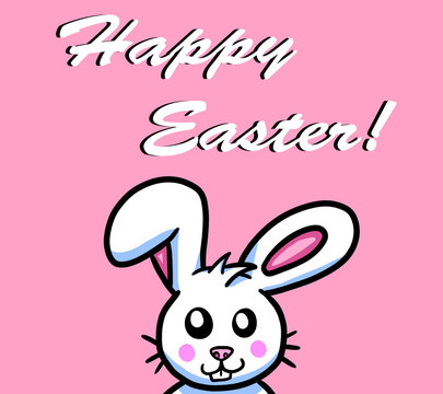 Happy Stylized Easter Bunny Card
