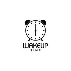 Creative logo design of alarm clock with white and black background - EPS10 - Vector.