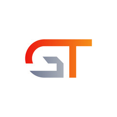 Initial GT Letter Linked Logo. GT letter Type Logo Design vector Template. Abstract Letter GT logo Design