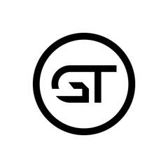 Initial GT Letter Linked Logo. GT letter Type Logo Design vector Template. Abstract Letter GT logo Design