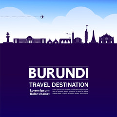Obraz premium Burundi travel destination grand vector illustration. 