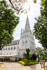 SINGAPORE - MARCH 26, 2016 : Cathedral of St Andrew in Singapore, largest cathedral in Singapore
