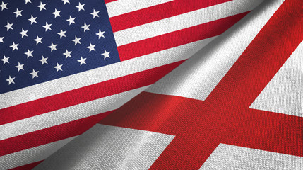 United States and Northern Ireland two flags textile cloth, fabric texture