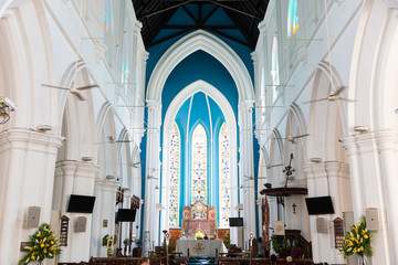 SINGAPORE - MARCH 26, 2016 : Saint Andrew Cathedral is an Anglican cathedral in Singapore.