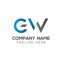 Initial GW Letter Linked Logo. GW letter Type Logo Design vector Template. Abstract Letter GW logo Design
