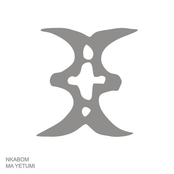 Vector monochrome icon with Adinkra symbol Nkabom Ma Yetumi