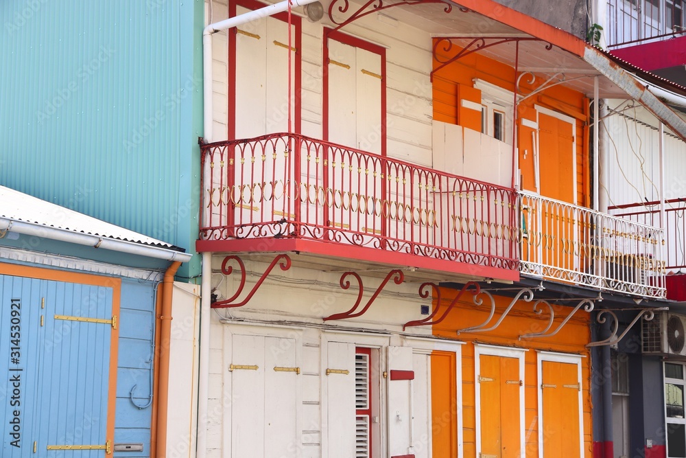 Canvas Prints colorful caribbean architecture