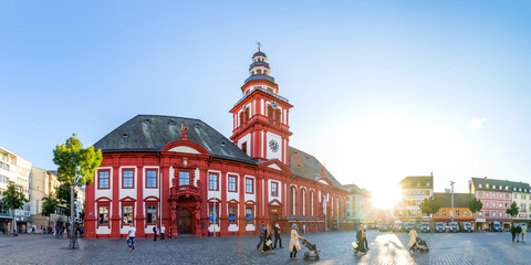 Marktplatz und Altes Rathaus, Mannheim, Deutschland 