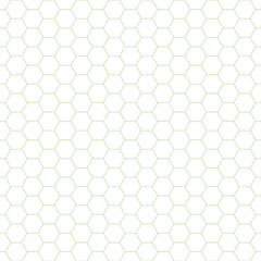 Simple pastel green and white hexagonal honeycomb design. Seamless geometric vector pattern. Great for wellness, garden, beauty, health products, packaging, baby, as a coordinate or blender